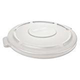 RUBBERMAID COMMERCIAL FG265400WHT 55 gal Flat Trash Can Lid, 26 3/4 in W/Dia,
