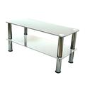 mountright Coffee Table - Small Glass Table - TV Stand with Silver Chrome Legs - Clear Safety Glass Side Table with Rounded Edges