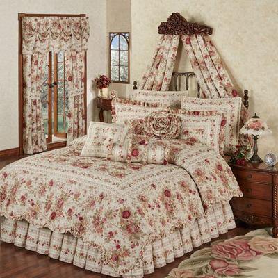Heirloom Rose Quilt Set Fawn, Full / Double, Fawn