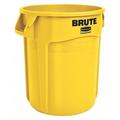 RUBBERMAID COMMERCIAL FG261000YEL 10 gal Round Trash Can, Yellow, 15 5/8 in