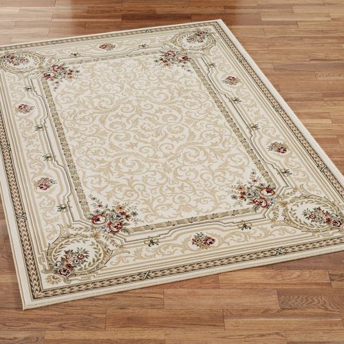 Imogene Garden Rectangle Rug, 6'7"" x 9'6"", Ivory