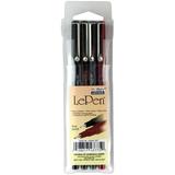 Le Pen Fine Point Dark Set 4/Pkg-Black Brown Burgundy & Dark Grey