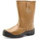 Click Workwear Mens Fur Lined Leather Safety Rigger Work Boot With Scuff Cap