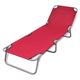 vidaXL Red Folding Sun Lounger, Powder-coated Steel - Adjustable Backrest, Foldable Design for Leisure Time, Indoor/Outdoor Use