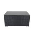 Ohana Depot Ohana Coffee Table Glass/Wicker/Rattan in Black | 13 H x 31.5 W x 19.7 D in | Outdoor Furniture | Wayfair PN7016