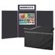 Tabletop Display Kit - 3 Large Panels with a Canvas Bag, 100 Adhesive Hook Fasteners & Header - 11 Colours - for Schools, Exhibitions, Offices (Black with Grey Frame)