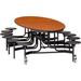 National Public Seating High Pressure Laminate Elliptical Stool Cafeteria Table, Steel in Black | 29 H x 73.5 W x 121 D in | Wayfair