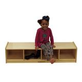 Kids' Station Brown Reading Bench w/ Storage in White | 11 H x 48 W x 13.25 D in | Wayfair S114804BIR