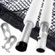 BodyRip PREMIUM BOUNCE Trampoline Replacements Polystyrene Mesh Safety Net (Small Fingers Safe) with Straight Poles and Enclosure Clamp Clips | Surround Set for 10FT 8-Poled