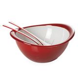 Lorren Home Trends Omada Plastic 4 Piece Serving Bowl Set in Red | 5.5 H x 11.5 D in | Wayfair M1565RR