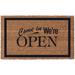 Coco Mats N More Open Sign 30 in. x 18 in. Non-Slip Outdoor Door Mat Coir in Brown | 18 W x 30 D in | Wayfair VBOPEN1830