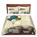 DiaNoche Designs Elephant Blue Balloons Duvet Cover Set Microfiber in Blue/Gray/Yellow | King | Wayfair DMF-MadameMemElephantBlueBall8