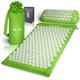 High Pulse Acupressure Set + Informative Poster - Acupressure Mat and Pillow to Relieve Pain and Tension (Green)