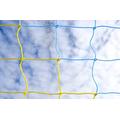 24ft x 8ft Full Size Striped Football Goal Net (3mm) (PAIR) – Choice of 11 Combinations To Match Your Team’s Colours [Net World Sports] (Blue/Yellow)