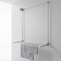 foxydry Wall mounted pulley clothes Airer, clothes drying rack, vertical drop down laundry drying rack in aluminium and steel (Grey, 100)