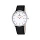 Festina CLASSIC Men's Quartz Watch with White Dial Analogue Display and Black Leather Strap F6839/3