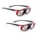 2x Hi-SHOCK BT Pro Scarlet Heaven active 3D glasses for 3D TV from Sony, Samsung & 3D-RF projectors from Sony, Epson | comp. with SSG-3570CR, TDG-BT500A, TY-ER3D5ME / ER3D6ME [120 Hz - rechargeable]
