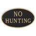Montague Metal Products Inc. No Hunting Statement Garden Plaque Metal | 6 H x 10 W x 0.25 D in | Wayfair SP-24sm-W-BG
