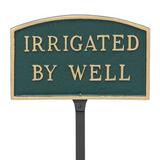 Montague Metal Products Inc. Standard Arch Irrigated By Well Statement Plaque Sign w/ Lawn Stakes Metal | 13 H x 21 W x 0.25 D in | Wayfair
