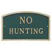 Montague Metal Products Inc. No Hunting Statement Garden Plaque Metal | 10 H x 15 W x 0.25 D in | Wayfair SP-23S-W-HGG