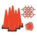 MR. CHAIN 93213-6 Traffic Cone Kit, UV Inhibited Polyethylene, Orange