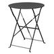 Bolero Black Pavement Style Steel Table 710X595mm Garden Restaurant Commercial