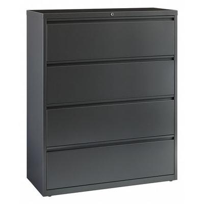 HIRSH 17647 42" W 4 Drawer Lateral File Cabinet, Charcoal, Letter