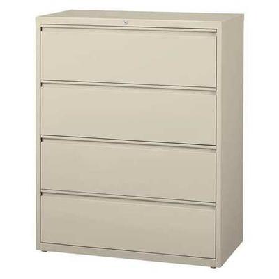 HIRSH 17459 42" W 4 Drawer Lateral File Cabinet, Putty, Letter