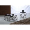 Orren Ellis Ghael End Table Stainless Steel/Glass in Gray | 20 H x 22 W x 22 D in | Wayfair BRYS1946 30786229