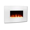 Endeavour Fires Egton Wall Mounted Electric Fire, White Curved Glass, 220/240Vac 1&2kW with 7 day Programmable Remote Control Heater