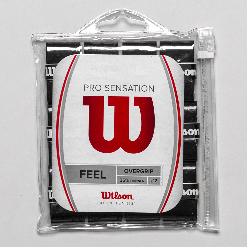 Wilson Pro Overgrip Sensation 12 Pack Tennis Overgrips Black