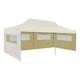 vidaXL Foldable Pop-up Party Tent, Cream - 3x6m Outdoor Gazebo/Tent with Waterproof and UV Protected PVC Coated Roof, Easy Assembly