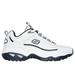 Skechers Men's Energy - After Burn Sneaker | Size 9.0 | White/Navy | Leather/Synthetic/Textile