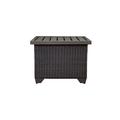 TK Classics Tegan Side Table Metal/Wicker/Rattan in Brown | 18 H x 24 W x 24 D in | Outdoor Furniture | Wayfair TKC020B-ET