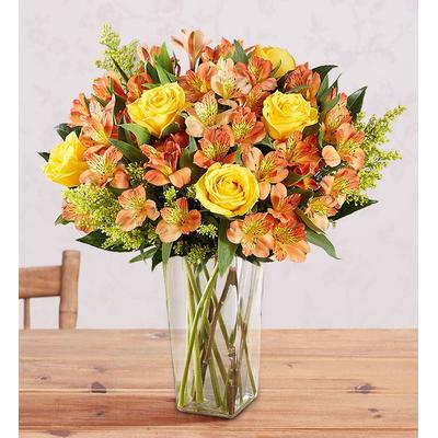 1-800-Flowers Flower Delivery Fall Rose & Peruvian Lily Bouquet W/ Clear Vase