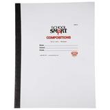 School Smart Stitched Cover Composition Book Red Margin 8 x 10-1/2 Inches 96 Pages