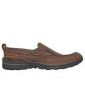 Skechers Men's Relaxed Fit: Superior - Gains Loafer Shoes | Size 12.0 Extra Wide | Brown | Leather/Textile