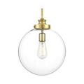 Penn Collection One-Light Natural Brass Clear Glass Farmhouse Pendant Light