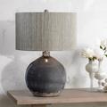 Uttermost Vardenis 24" Charcoal Gray Crackle Ceramic Table Lamp