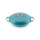 Le Creuset Signature Enamelled Cast Iron Shallow Casserole Dish With Lid, 30 cm, 3.2 Litres, Teal, 21180301702430