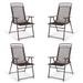 Costway Set of 4 Patio Folding Sling Chairs Steel Camping Deck