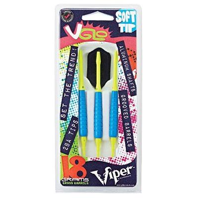 Viper V Glo Yellow and Blue Soft Tip Darts, 18 Grams