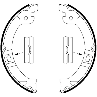 ATE Bremsbackensatz, Feststellbremse hinten rechts links ohne Hebel für CHRYSLER 5019802AA K05019802AA 05019802AA 03.013