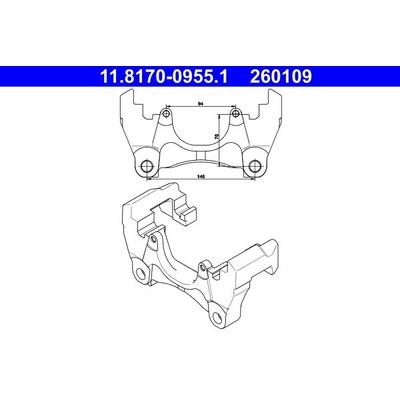 ATE Bremssattelhalter vorne (11.8170-0955.1) für VW Multivan T5 Transporter