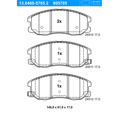 ATE Bremsbelagsatz, Scheibenbremse vorne rechts links für VAUXHALL OPEL CHEVROLET 4817764 4808861 20789468 13.0460-5785.2