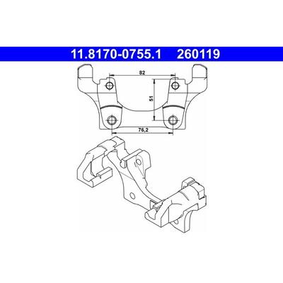 ATE Halter, Bremssattel hinten rechts links für BMW 34216768696 11.8170-0755.1