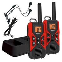 Uniden GMR3055-2CKHS GMRS/FRS Two-Way Radios with Charging Cradle and Earset, Red