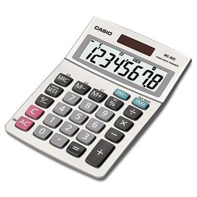 Casio MS-80S Tax and Currency Calculator, 8-Digit LCD