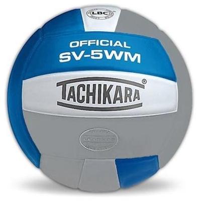 Tachikara SV5WM.CBWSL Full Grain Leather VolleyBall - College Blue-White-Silver Gray