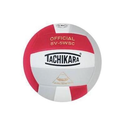 Tachikara SV5WSC.SWSL Sensi-Tec Composite High Performance Volleyball - Scarlet-White-Silver Gray